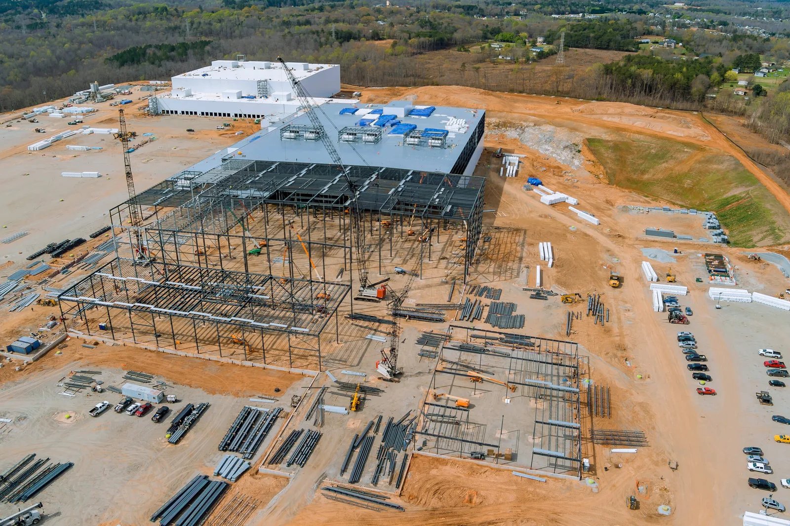 Large-scale industrial construction site